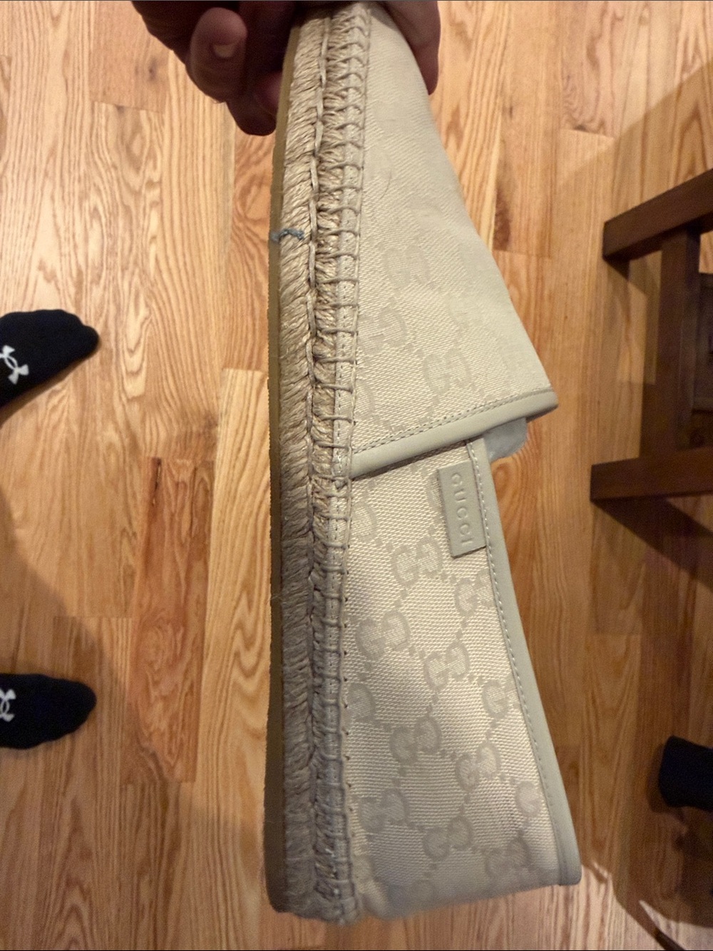Gucci Beige GG Canvas Slip-On Espadrilles - Picture 2 of 6
